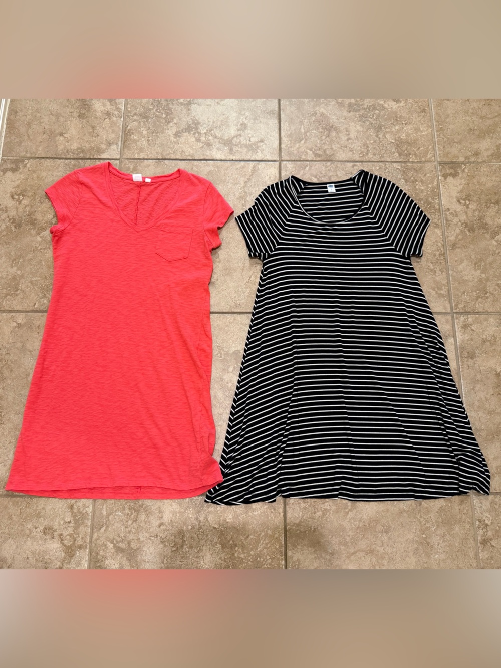 GAP Cotton Tshirt Pocket Dress & Old Navy Striped Tshirt Dress Bundle